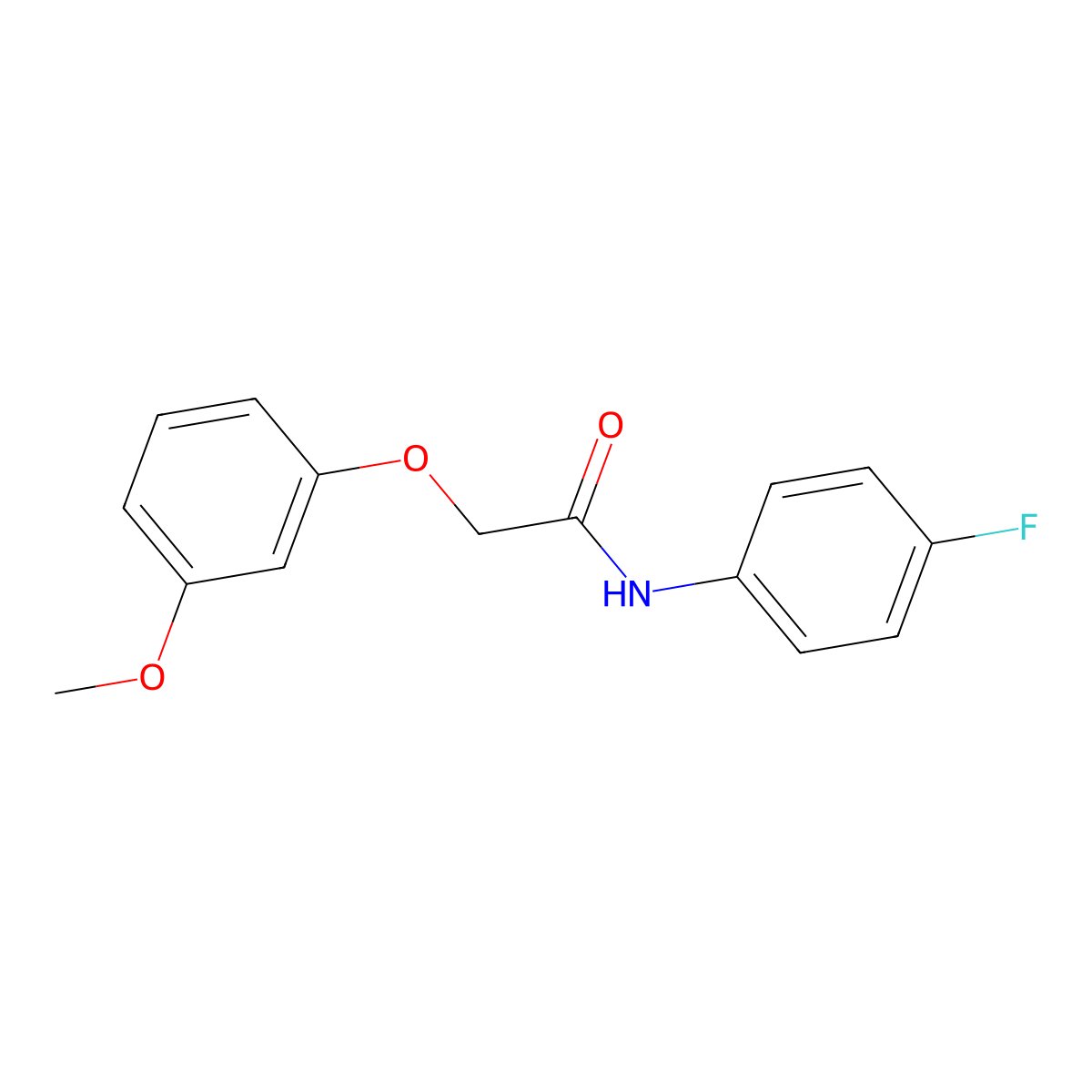 N-(4-fluorophenyl)-2-(3-methoxyphenoxy)acetamide molecular structure, CAS 303125-75-9