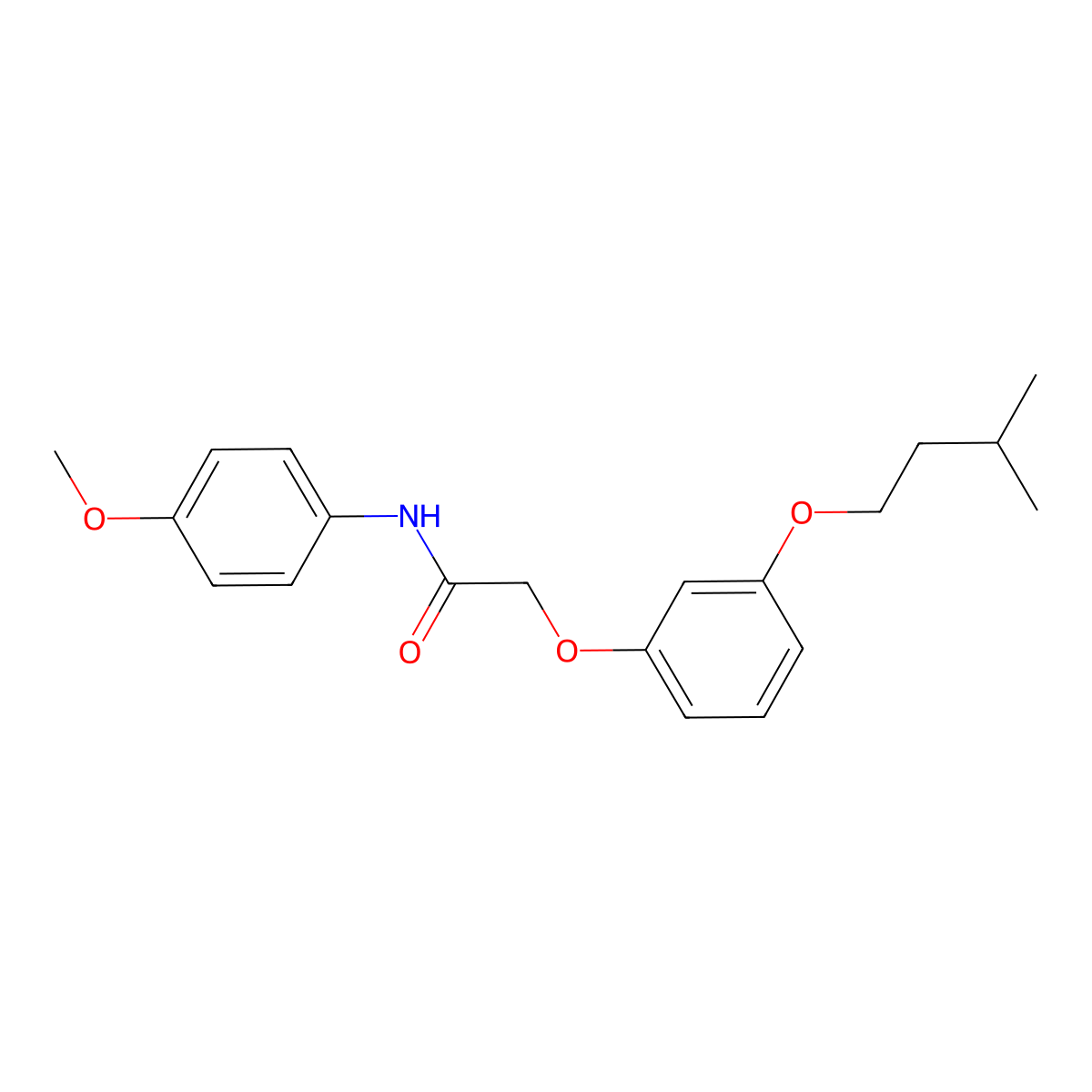 N-(4-methoxyphenyl)-2-[3-(3-methylbutoxy)phenoxy]acetamide molecular structure, CAS 303126-05-8