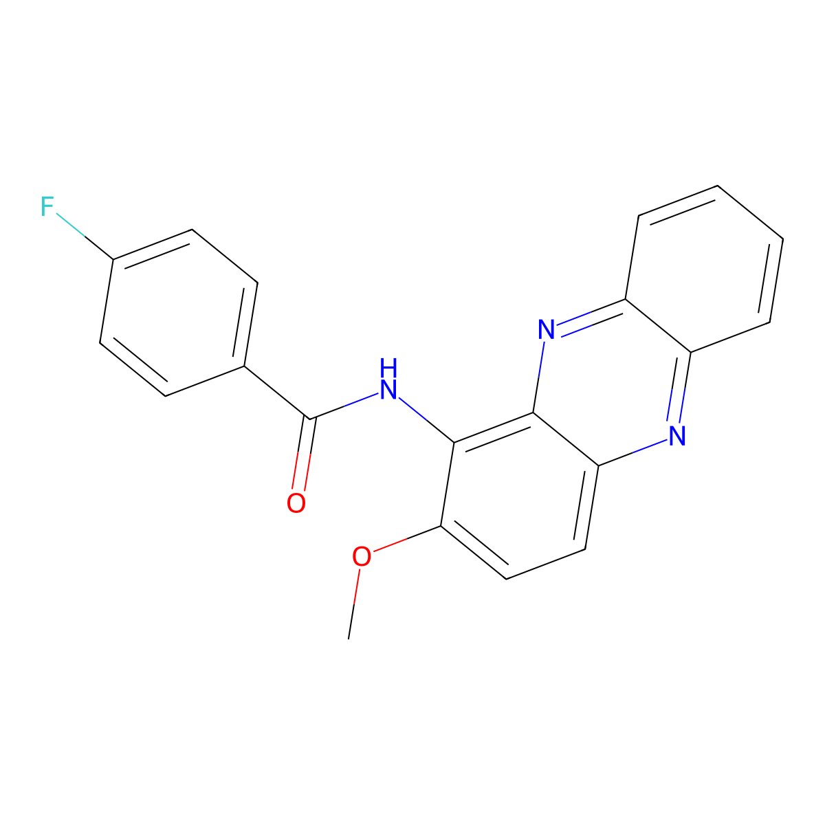 4-fluoro-N-(2-methoxyphenazin-1-yl)benzamide molecular structure, CAS 303126-25-2