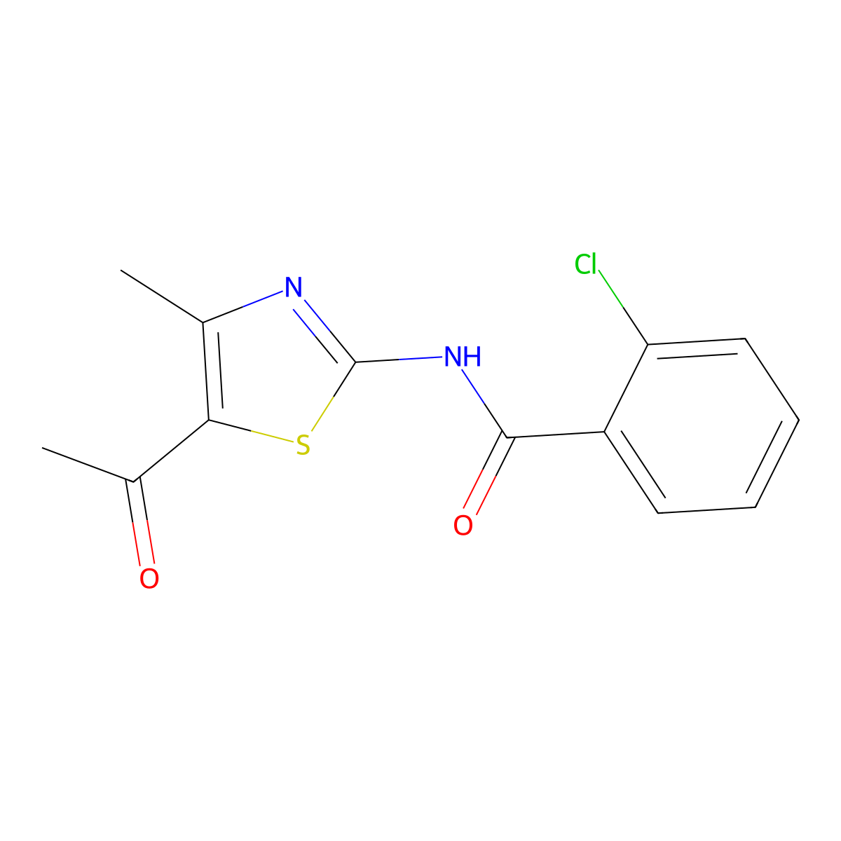 N-(5-acetyl-4-methyl-1,3-thiazol-2-yl)-2-chlorobenzamide molecular structure, CAS 303127-29-9