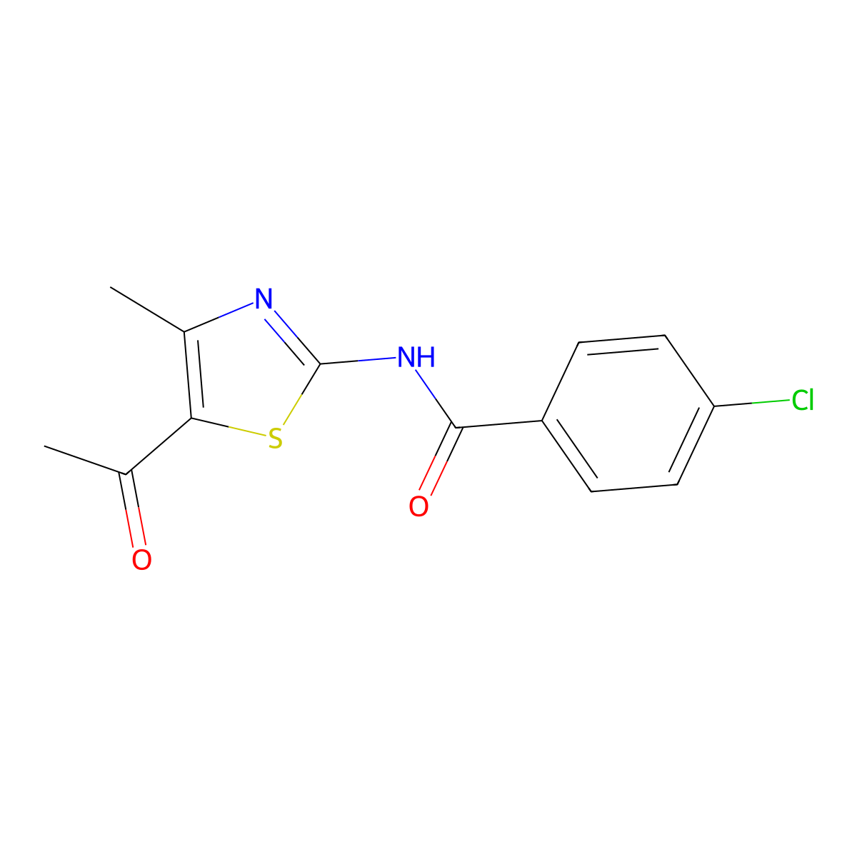 N-(5-acetyl-4-methyl-1,3-thiazol-2-yl)-4-chlorobenzamide molecular structure, CAS 303127-33-5