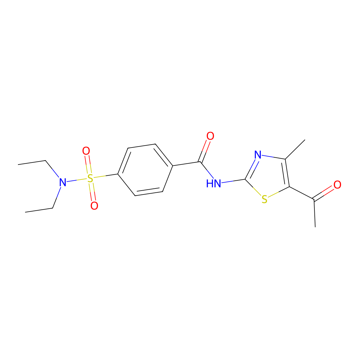 N-(5-acetyl-4-methyl-1,3-thiazol-2-yl)-4-(diethylsulfamoyl)benzamide molecular structure, CAS 303127-34-6