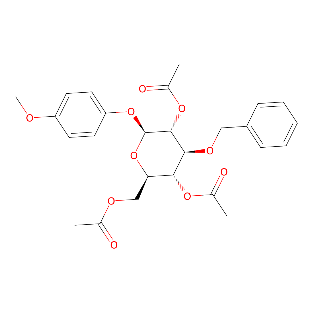 4-Methoxyphenyl 2,4,6-Tri-O-acetyl-3-O-benzyl-beta-D-glucopyranoside molecular structure, CAS 303127-79-9