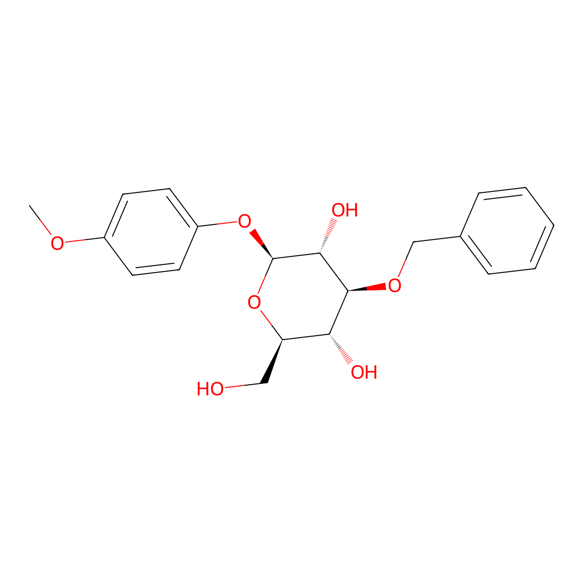 4-Methoxyphenyl 3-O-Benzyl-beta-D-glucopyranoside molecular structure, CAS 303127-80-2