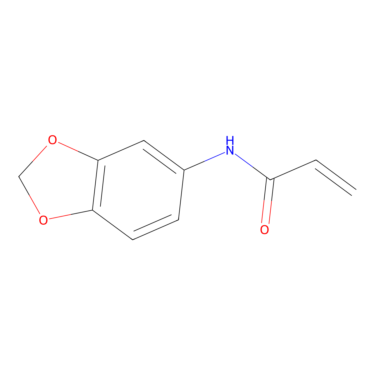 N-(1,3-dioxaindan-5-yl)prop-2-enamide molecular structure, CAS 303129-59-1