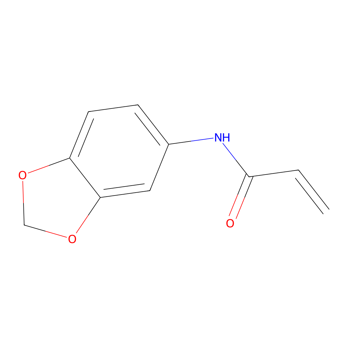 N-(1,3-dioxaindan-5-yl)prop-2-enamide molecular structure, CAS 303129-59-1