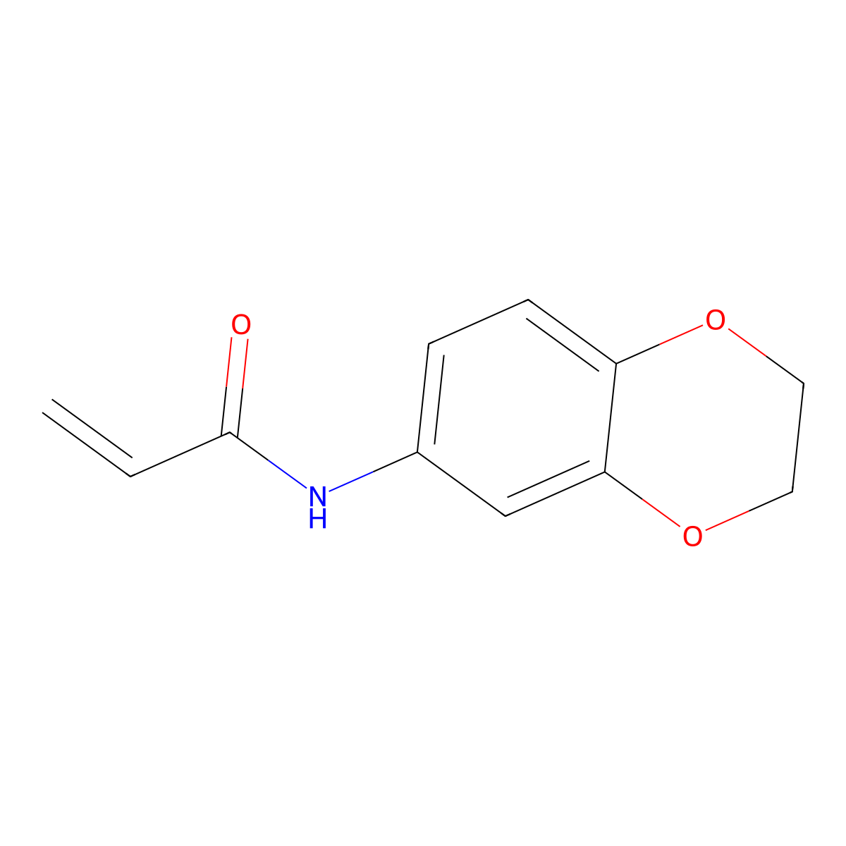 N-(2,3-dihydro-1,4-benzodioxin-6-yl)prop-2-enamide molecular structure, CAS 303129-60-4