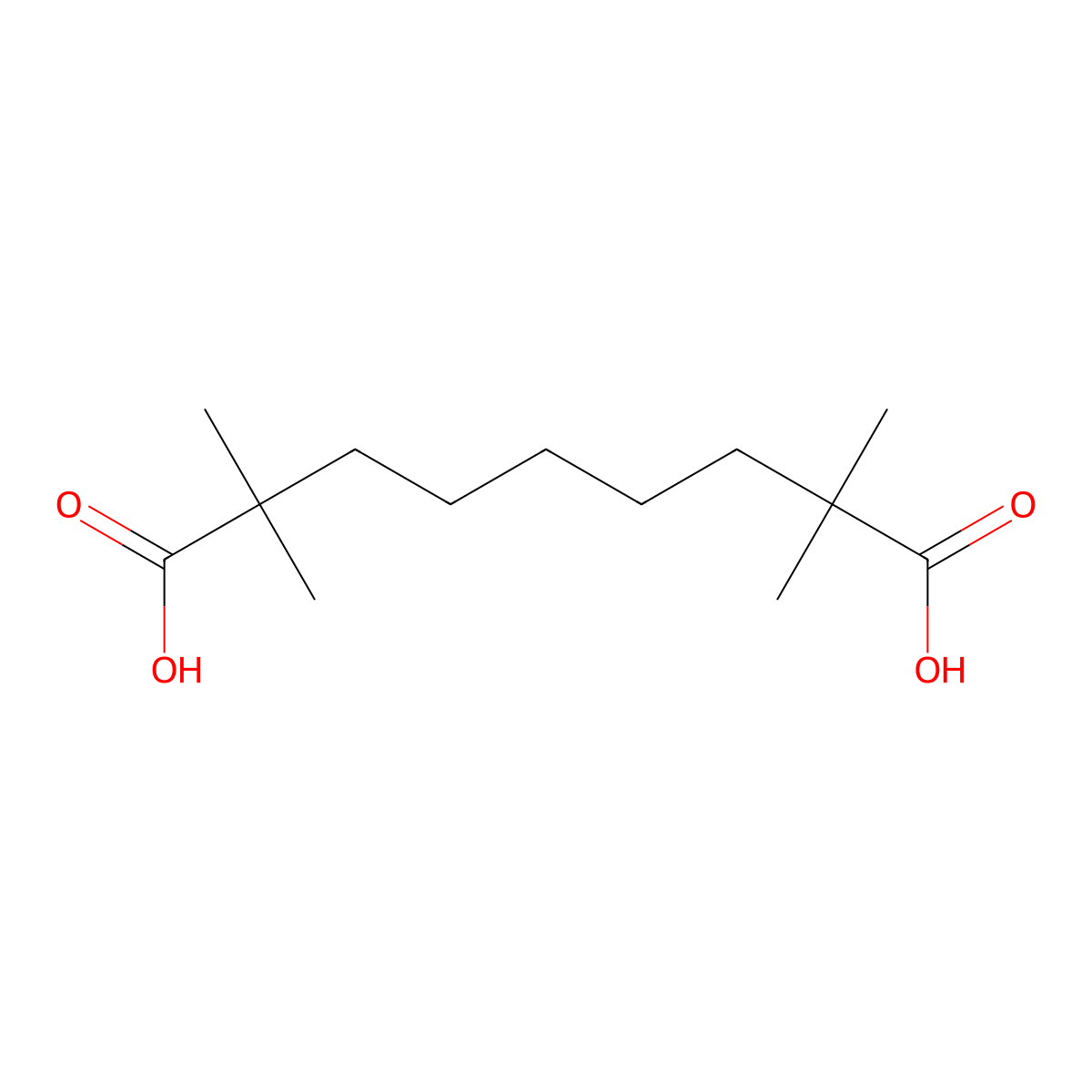 Nonanedioic acid, 2,2,8,8-tetramethyl- molecular structure, CAS 30313-67-8