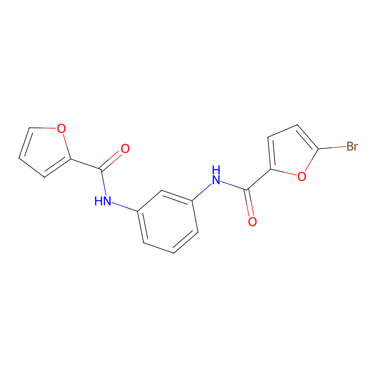 5-bromo-N-[3-(furan-2-carbonylamino)phenyl]furan-2-carboxamide molecular structure, CAS 303131-44-4