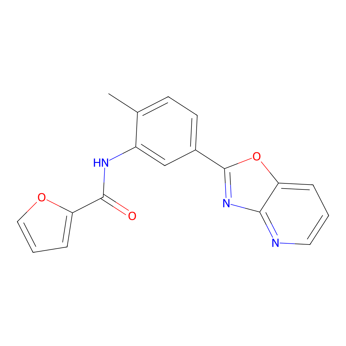 N-(2-methyl-5-[1,3]oxazolo[4,5-b]pyridin-2-ylphenyl)-2-furamide molecular structure, CAS 303131-49-9