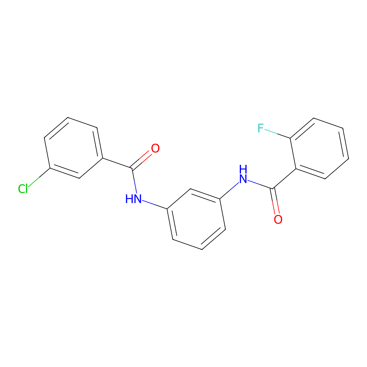 N-[3-[(3-chlorobenzoyl)amino]phenyl]-2-fluorobenzamide molecular structure, CAS 303131-57-9