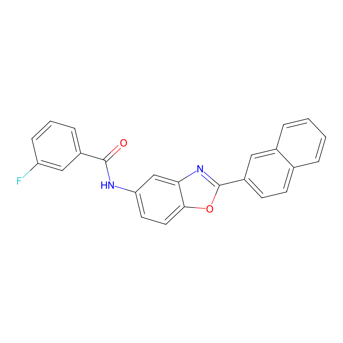 3-fluoro-N-(2-naphthalen-2-yl-1,3-benzoxazol-5-yl)benzamide molecular structure, CAS 303131-59-1