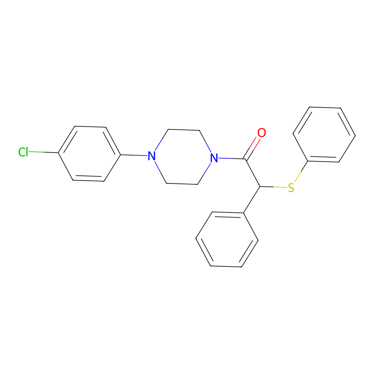 1-[4-(4-Chlorophenyl)piperazin-1-yl]-2-phenyl-2-phenylsulfanylethanone molecular structure, CAS 303132-53-8