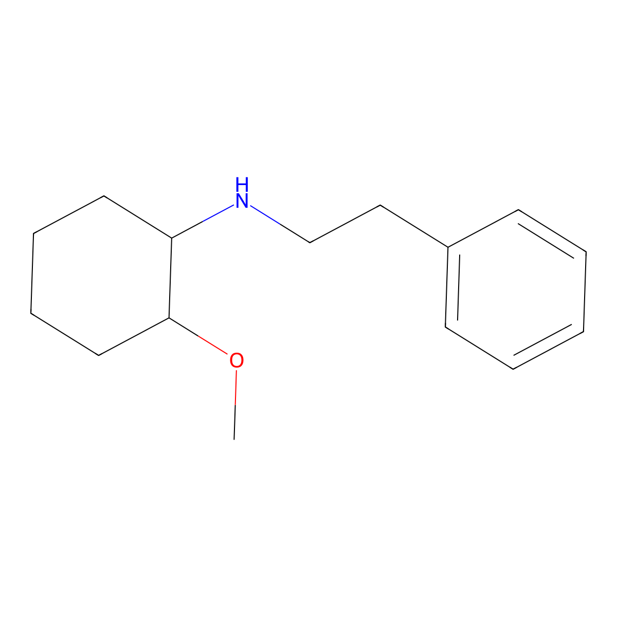 (2-Methoxycyclohexyl)(2-phenylethyl)amine molecular structure, CAS 303132-66-3