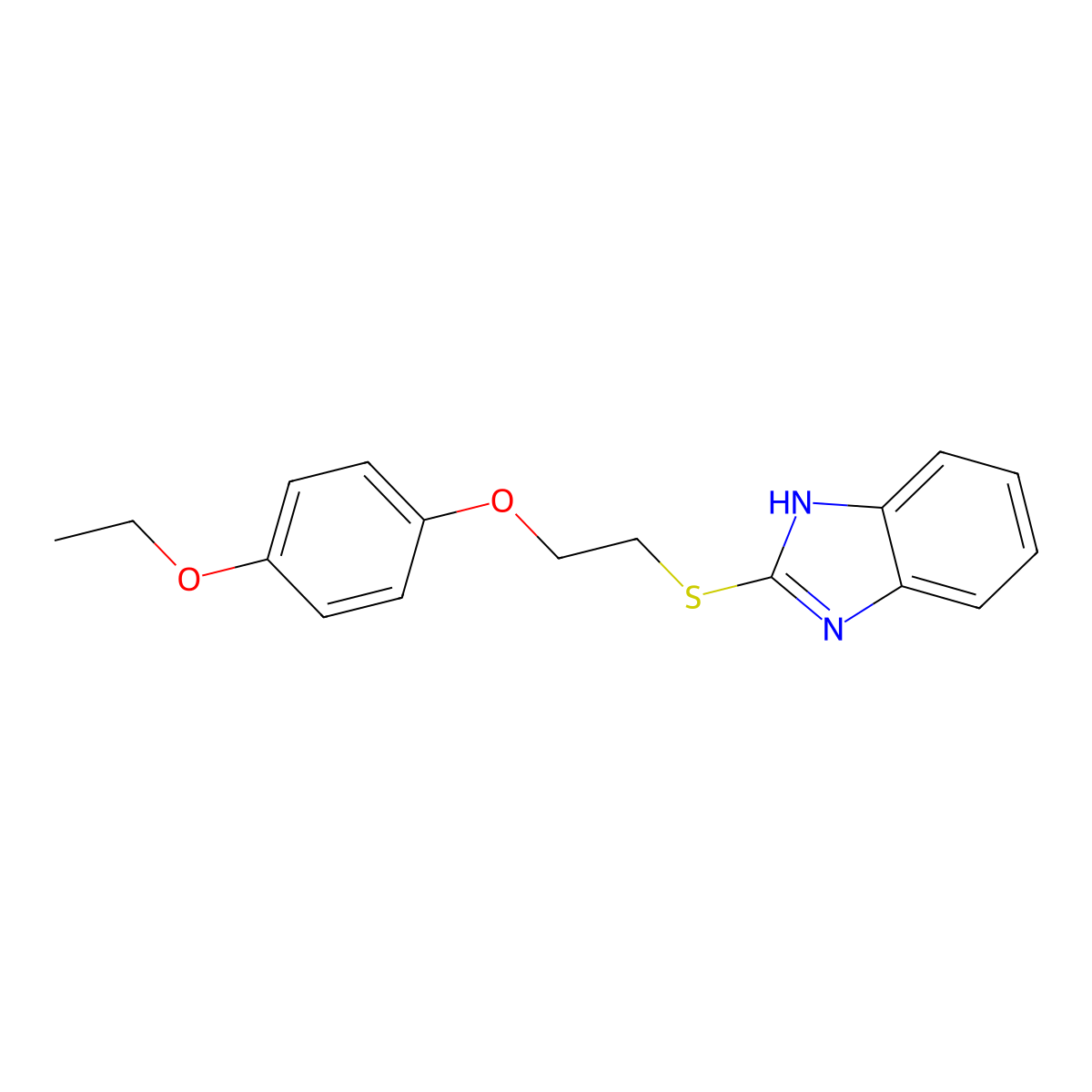2-[2-(4-Ethoxy-phenoxy)-ethylsulfanyl]-1H-benzoimidazole molecular structure, CAS 303132-68-5