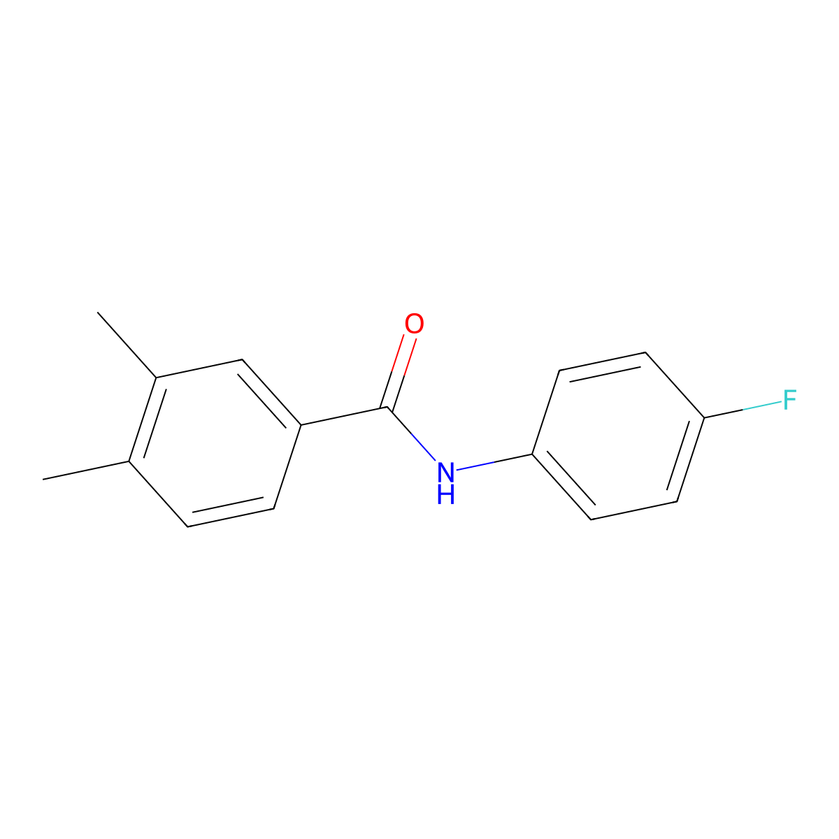 N-(4-fluorophenyl)-3,4-dimethylbenzamide molecular structure, CAS 303132-82-3