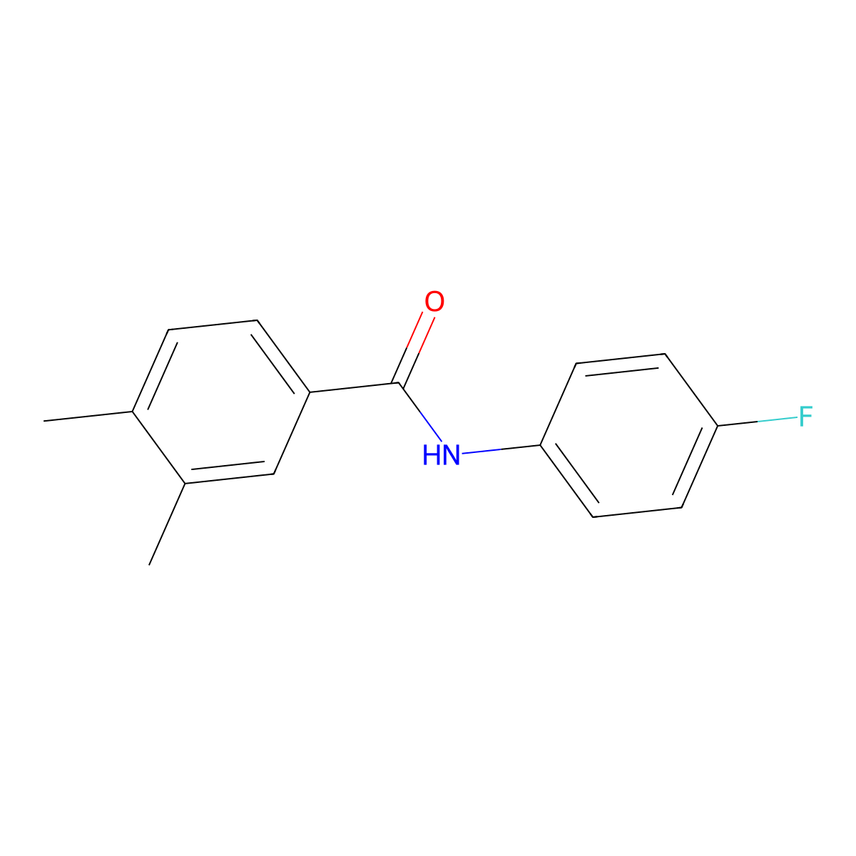 N-(4-fluorophenyl)-3,4-dimethylbenzamide molecular structure, CAS 303132-82-3