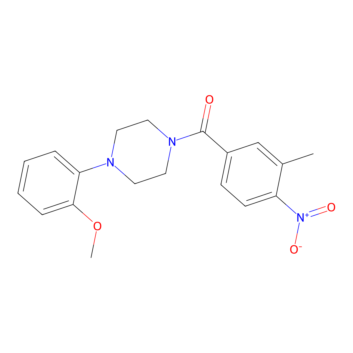 [4-(2-Methoxyphenyl)piperazin-1-yl]-(3-methyl-4-nitrophenyl)methanone molecular structure, CAS 303132-92-5