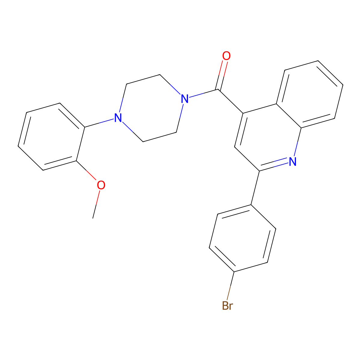 [2-(4-Bromophenyl)quinolin-4-yl]-[4-(2-methoxyphenyl)piperazin-1-yl]methanone molecular structure, CAS 303133-23-5
