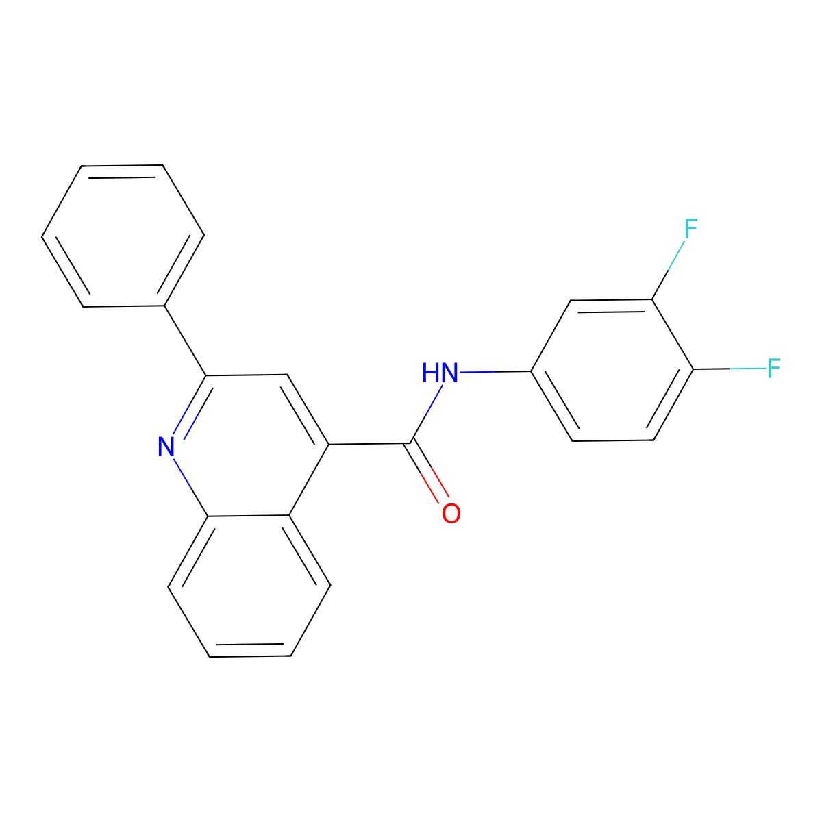 N-(3,4-difluorophenyl)-2-phenylquinoline-4-carboxamide molecular structure, CAS 303133-50-8