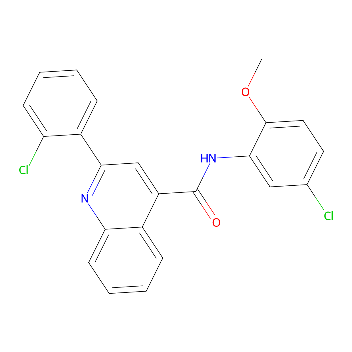 N-(5-chloro-2-methoxyphenyl)-2-(2-chlorophenyl)quinoline-4-carboxamide molecular structure, CAS 303133-52-0