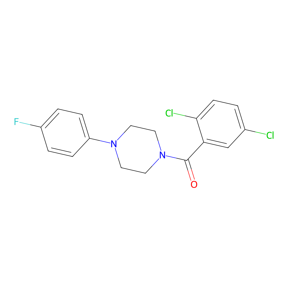 (2,5-Dichlorophenyl)-[4-(4-fluorophenyl)piperazin-1-yl]methanone molecular structure, CAS 303133-71-3