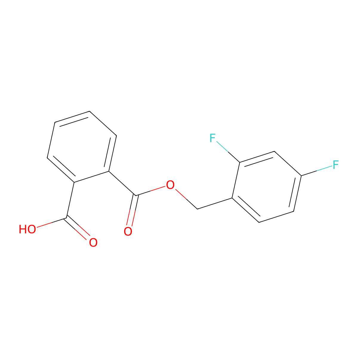 2-(((2,4-Difluorobenzyl)oxy)carbonyl)benzoic acid molecular structure, CAS 303133-74-6