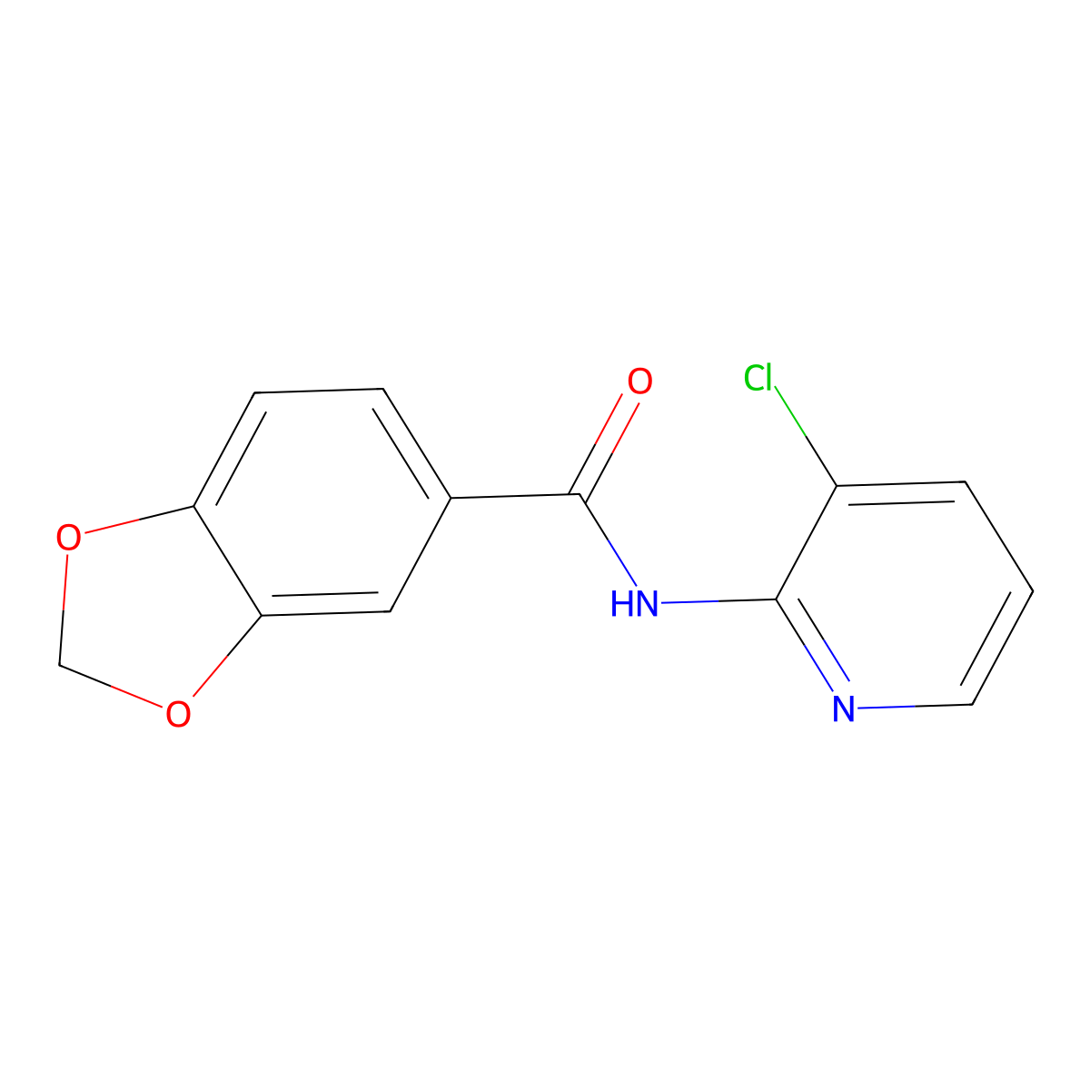 N-(3-chloropyridin-2-yl)-1,3-benzodioxole-5-carboxamide molecular structure, CAS 303133-85-9