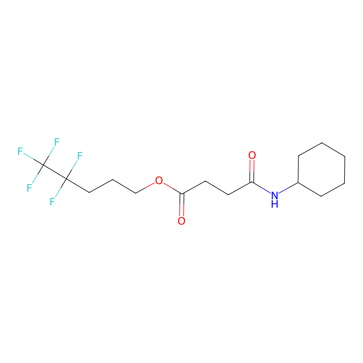 4,4,5,5,5-Pentafluoropentyl 4-(cyclohexylamino)-4-oxobutanoate molecular structure, CAS 303133-86-0
