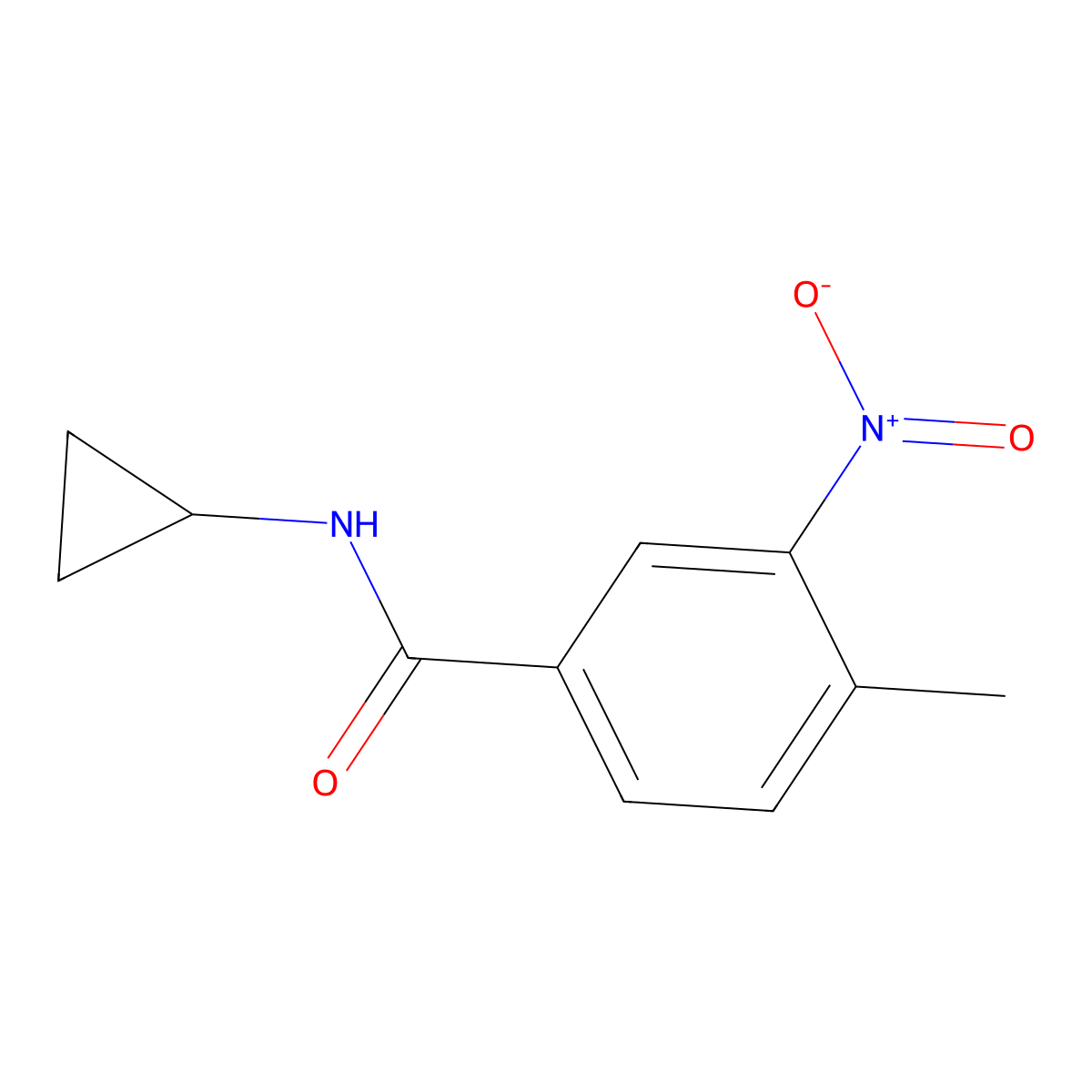 N-cyclopropyl-4-methyl-3-nitrobenzamide molecular structure, CAS 303133-89-3