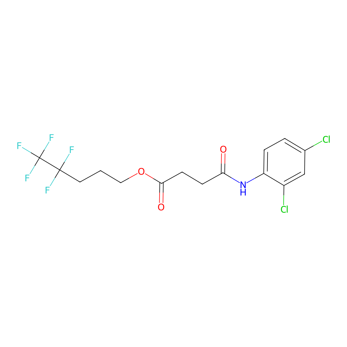 4,4,5,5,5-Pentafluoropentyl 4-[(2,4-dichlorophenyl)amino]-4-oxobutanoate molecular structure, CAS 303133-90-6