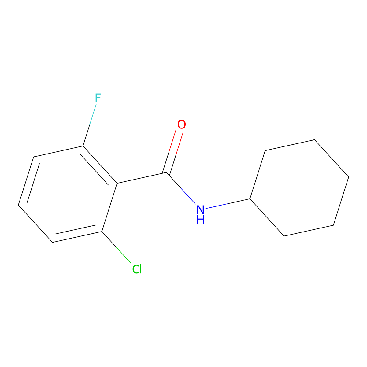 2-chloro-N-cyclohexyl-6-fluorobenzamide molecular structure, CAS 303133-92-8