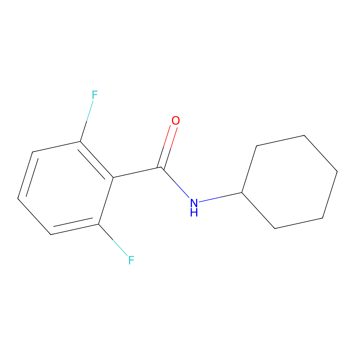 N-cyclohexyl-2,6-difluorobenzamide molecular structure, CAS 303133-96-2