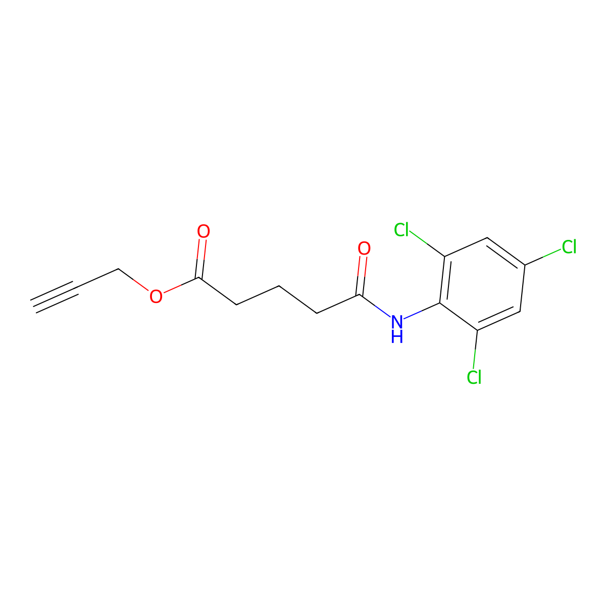 Prop-2-ynyl 5-oxo-5-(2,4,6-trichloroanilino)pentanoate molecular structure, CAS 303134-01-2