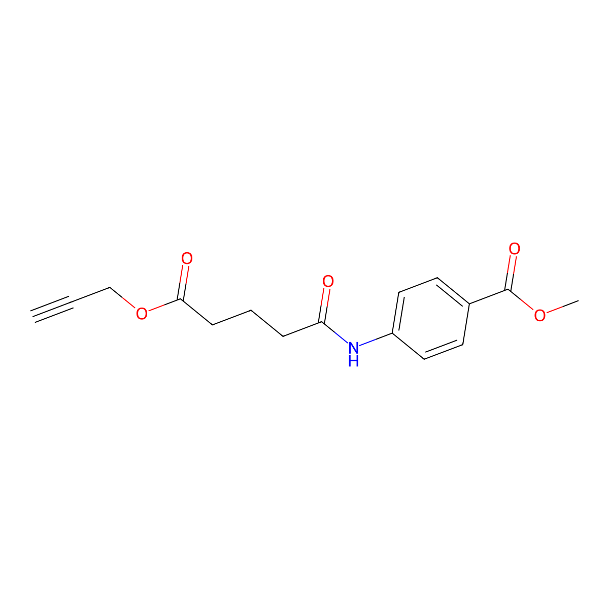 Methyl 4-{[5-oxo-5-(prop-2-yn-1-yloxy)pentanoyl]amino}benzoate molecular structure, CAS 303134-04-5
