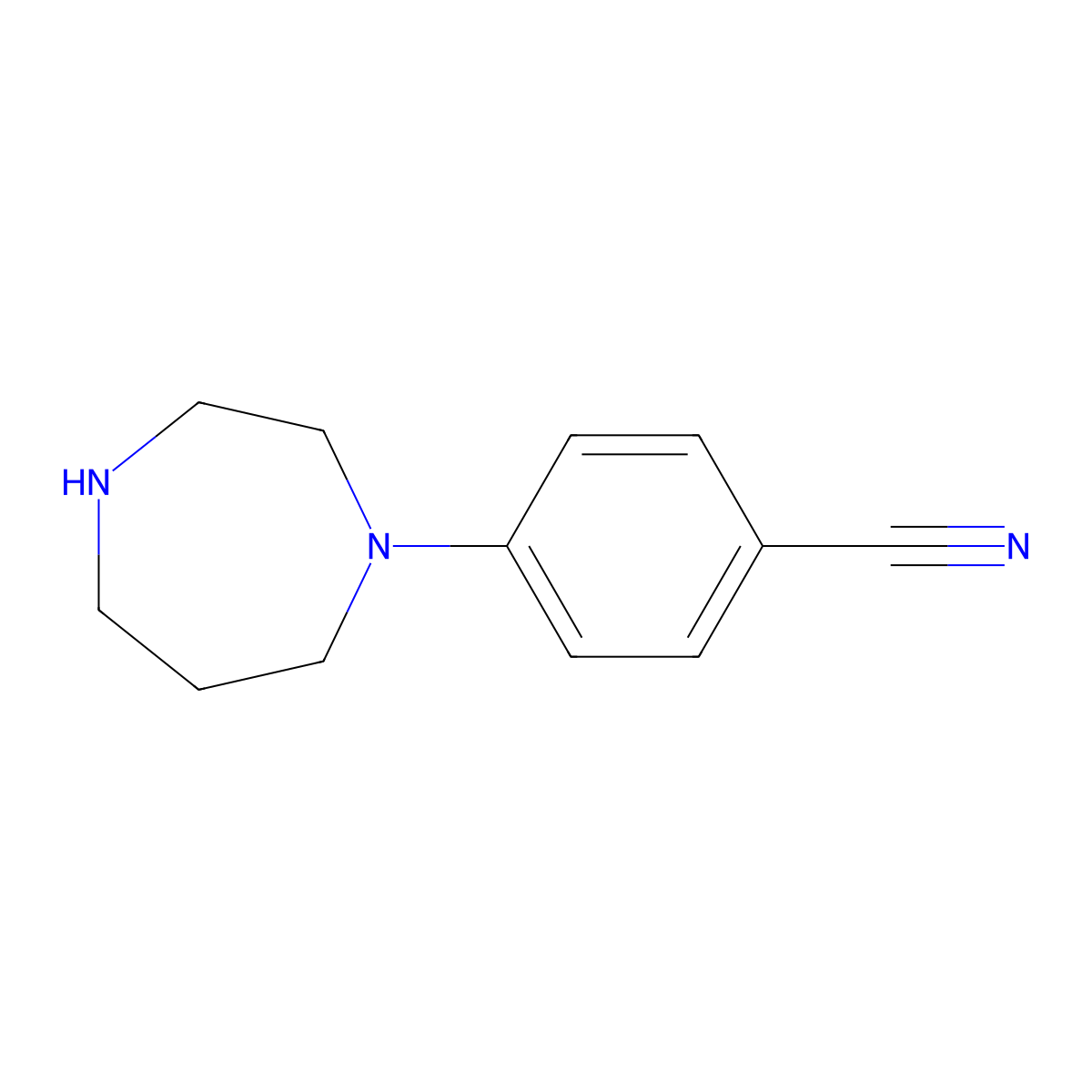4-(1,4-Diazepan-1-yl)benzonitrile molecular structure, CAS 303134-11-4