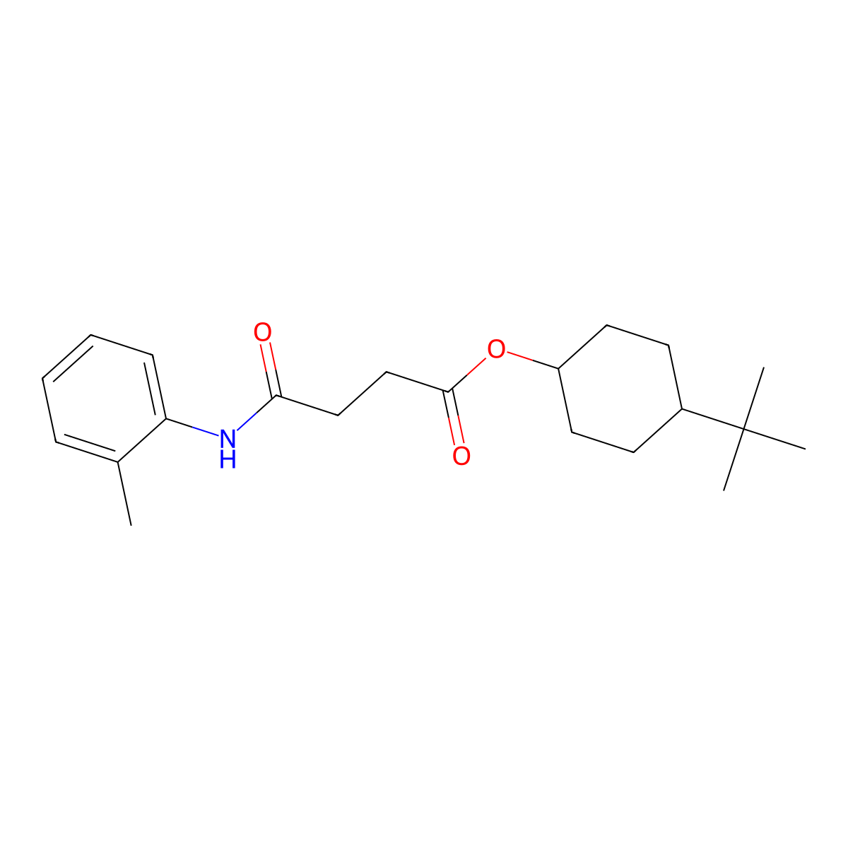 4-Tert-butylcyclohexyl 4-[(2-methylphenyl)amino]-4-oxobutanoate molecular structure, CAS 303134-12-5