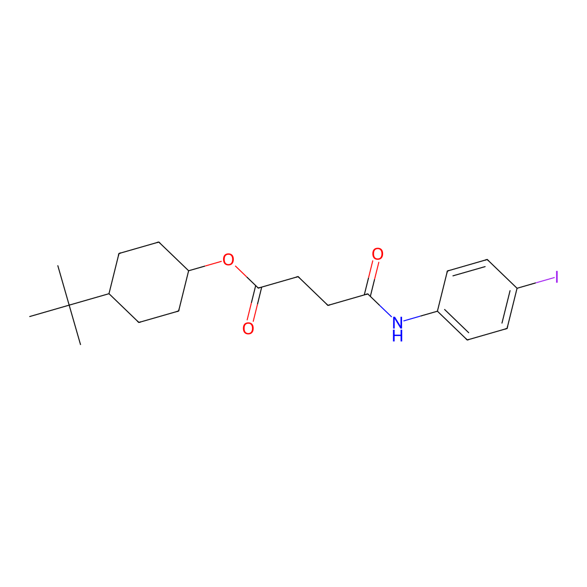 4-Tert-butylcyclohexyl 4-[(4-iodophenyl)amino]-4-oxobutanoate molecular structure, CAS 303134-15-8