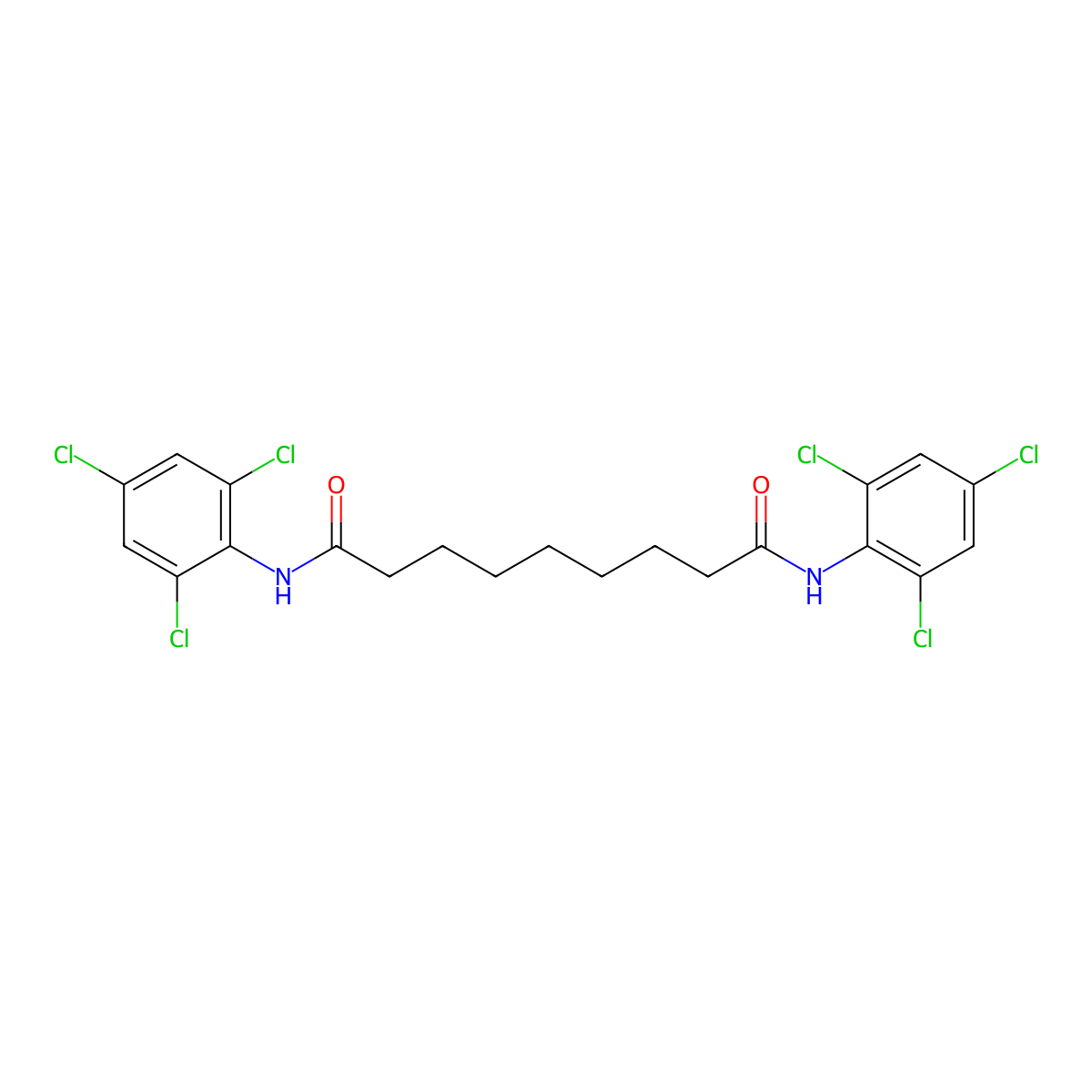 N,N'-bis(2,4,6-trichlorophenyl)nonanediamide molecular structure, CAS 303134-23-8
