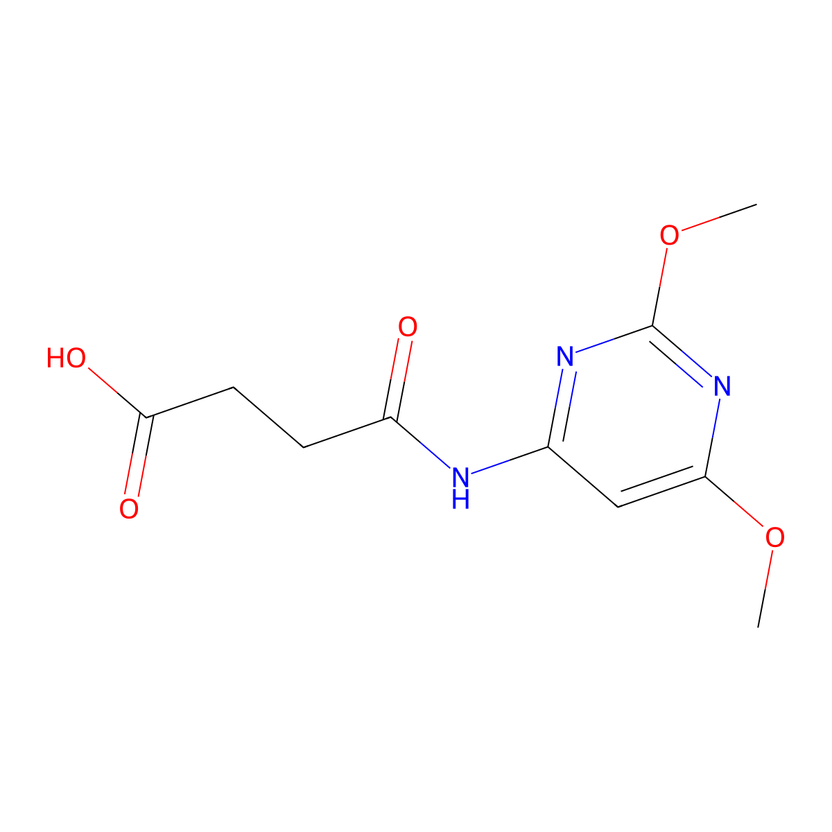 4-((2,6-Dimethoxypyrimidin-4-yl)amino)-4-oxobutanoic acid molecular structure, CAS 303134-31-8