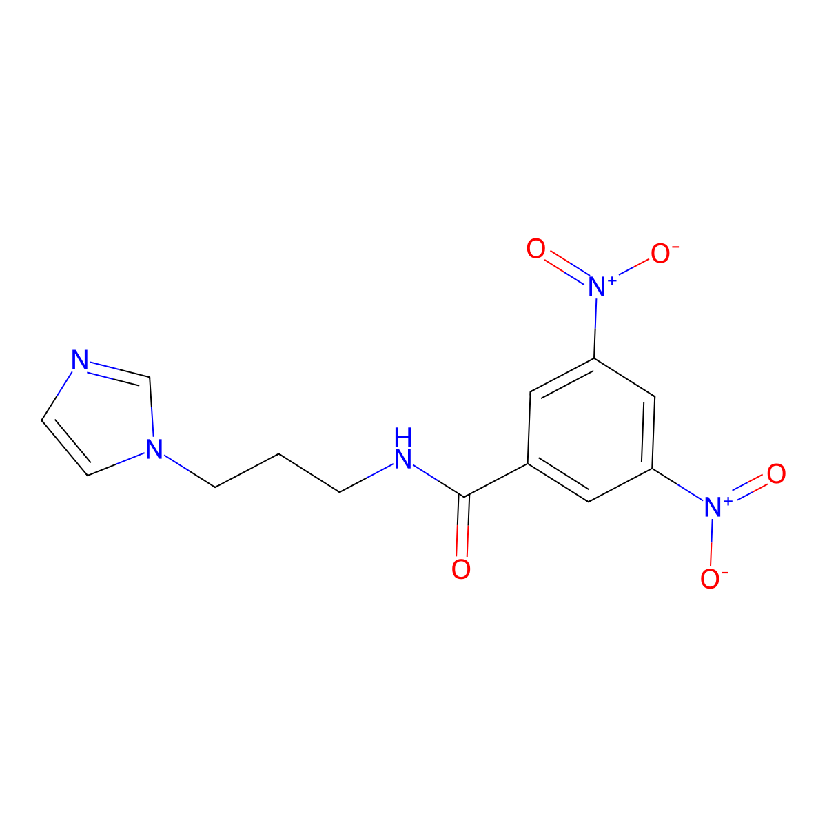 N-(3-imidazol-1-ylpropyl)-3,5-dinitrobenzamide molecular structure, CAS 303134-54-5