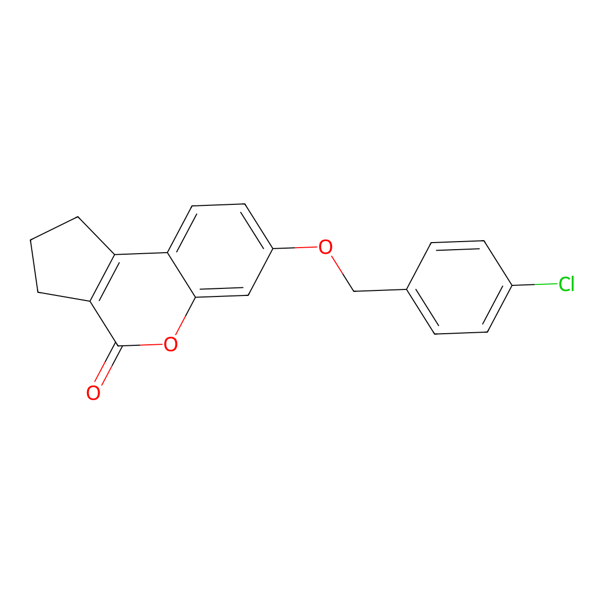 7-[(4-chlorobenzyl)oxy]-2,3-dihydrocyclopenta[c]chromen-4(1H)-one molecular structure, CAS 303134-70-5