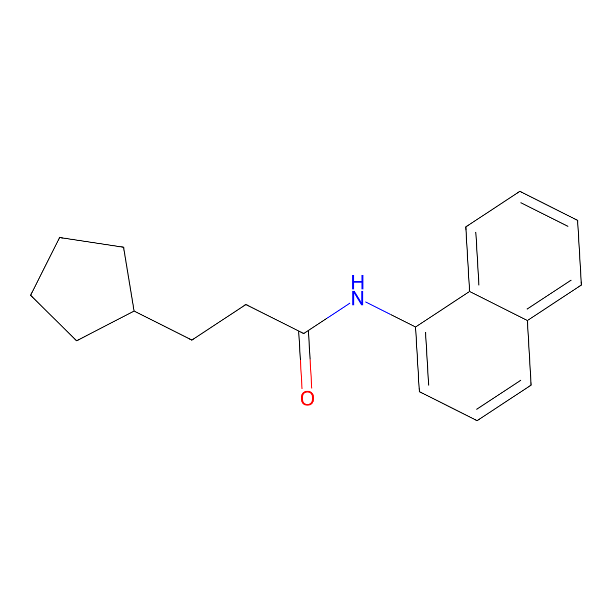 3-cyclopentyl-N-naphthalen-1-ylpropanamide molecular structure, CAS 303134-77-2