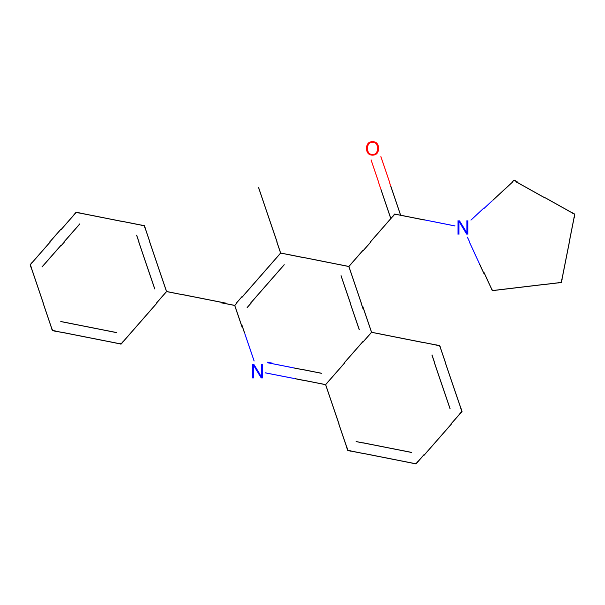 (3-Methyl-2-phenylquinolin-4-yl)-pyrrolidin-1-ylmethanone molecular structure, CAS 303134-80-7