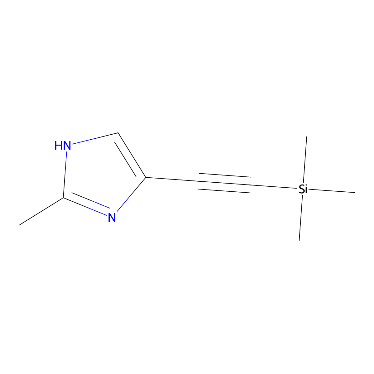 2-methyl-4-((trimethylsilyl)ethynyl)-1H-imidazole molecular structure, CAS 3031342-19-2