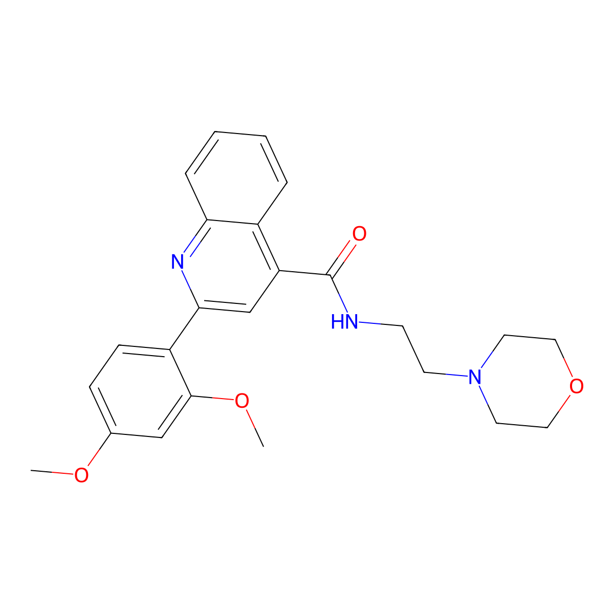 2-(2,4-dimethoxyphenyl)-N-(2-morpholin-4-ylethyl)quinoline-4-carboxamide molecular structure, CAS 303135-00-4