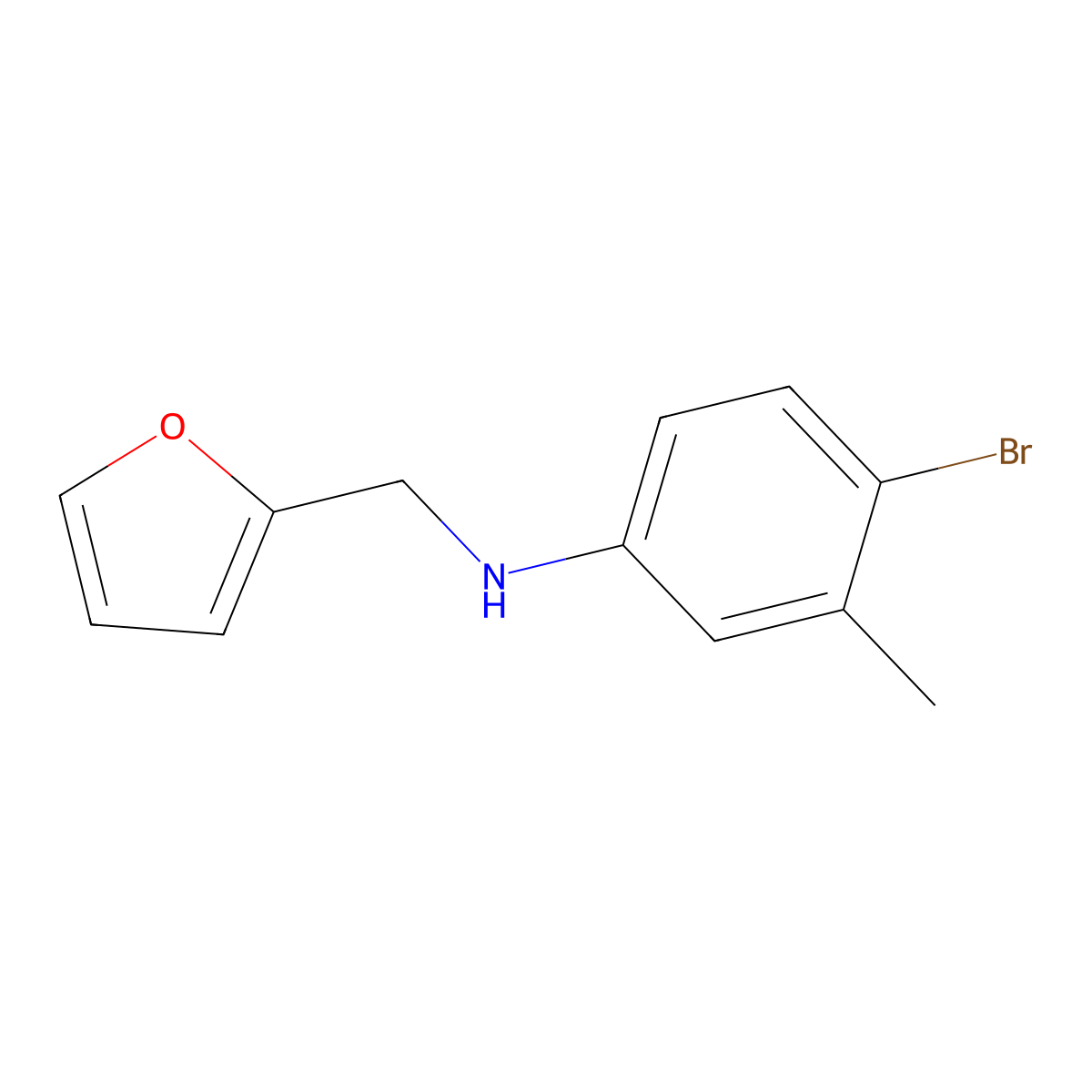 4-bromo-N-(furan-2-ylmethyl)-3-methylaniline molecular structure, CAS 303135-24-2