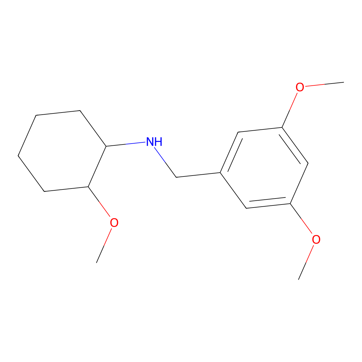 N-[(3,5-dimethoxyphenyl)methyl]-2-methoxycyclohexan-1-amine molecular structure, CAS 303135-27-5
