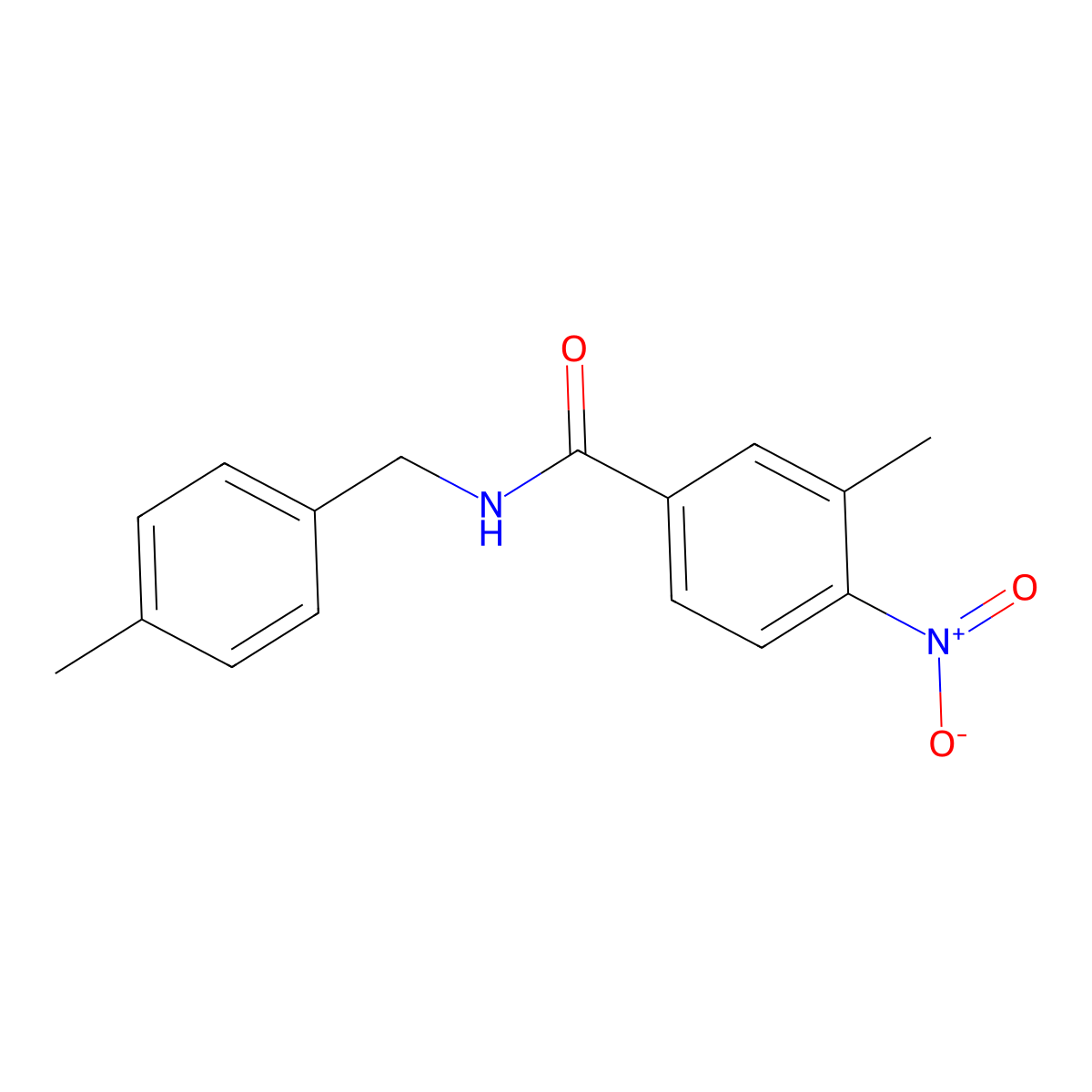 3-methyl-N-(4-methylbenzyl)-4-nitrobenzamide molecular structure, CAS 303135-58-2