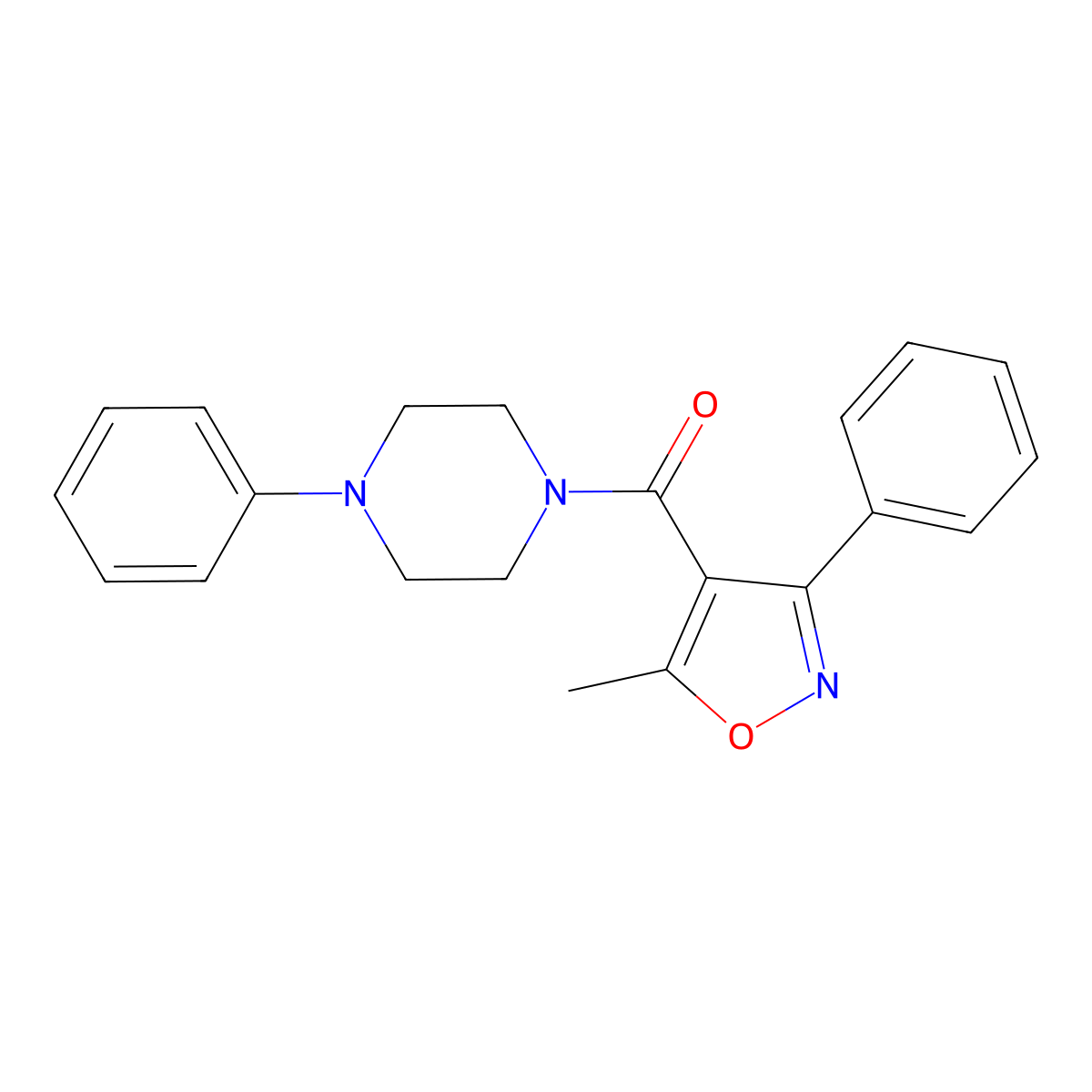 (5-Methyl-3-phenyl-1,2-oxazol-4-yl)-(4-phenylpiperazin-1-yl)methanone molecular structure, CAS 303135-76-4